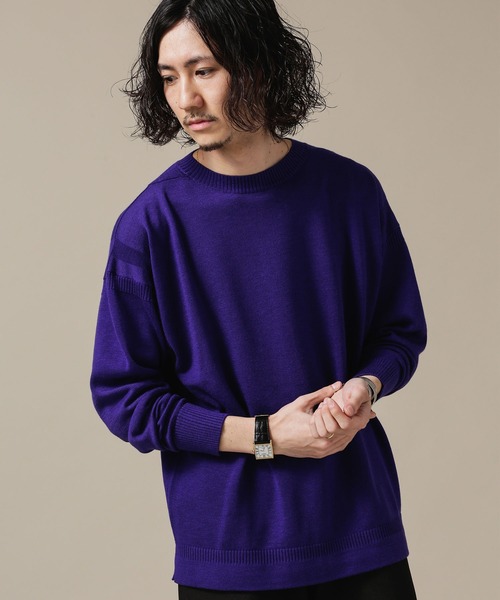 「NANO universe」 長(zhǎng)袖ニット L ブラック メンズ