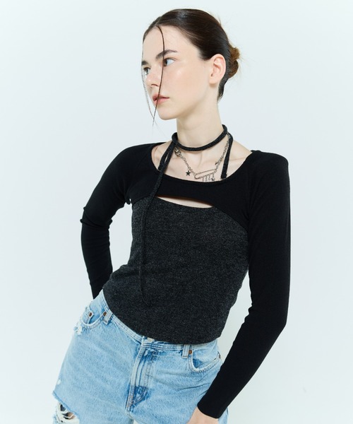 tシャツ L6 CUTOUT RAGLAN TOP レディース