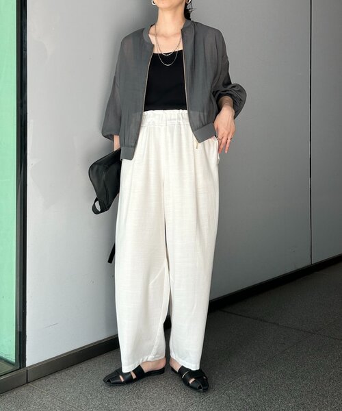 Jena espace merveilleux パンツ リネンカーブパンツ レディース