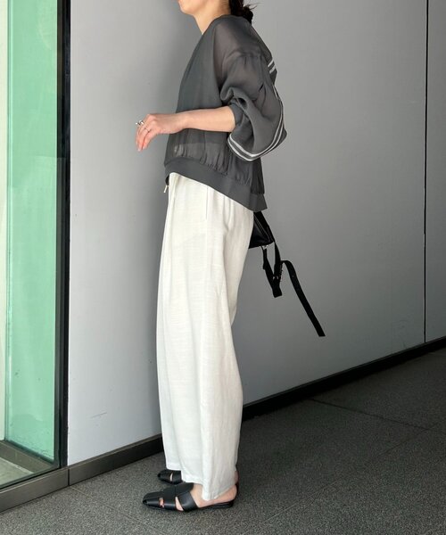 Jena espace merveilleux パンツ リネンカーブパンツ レディース