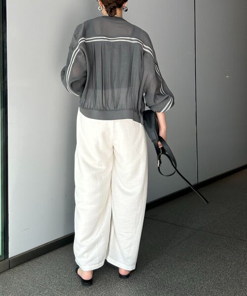 Jena espace merveilleux パンツ リネンカーブパンツ レディース