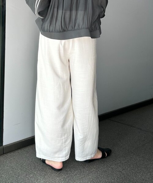 Jena espace merveilleux パンツ リネンカーブパンツ レディース