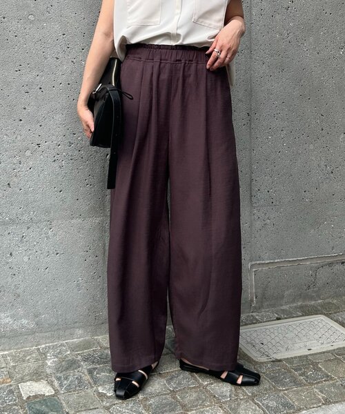 Jena espace merveilleux パンツ リネンカーブパンツ レディース