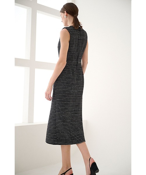 Estella.K ワンピース Alice Tweed Long Dress ボーダーツイード 