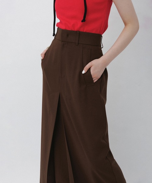 【新品】ADAM ET ROPÉ FEMMEハイウエストベンツタックスカート ADAM ET ROPE' スカート 「逸品」ハイウエストベンツタックス