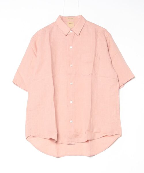Sanca 麻素材 ギャザー仕立て オープンカラー半袖シャツ サンカ Sanca（サンカ） シャツ 「Sanca」サンカ / JAPAN LINEN MINI REGULAR