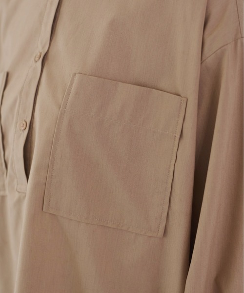 ANGIE ブラウス シャツ バンドカラー チュニック シャツ (長袖