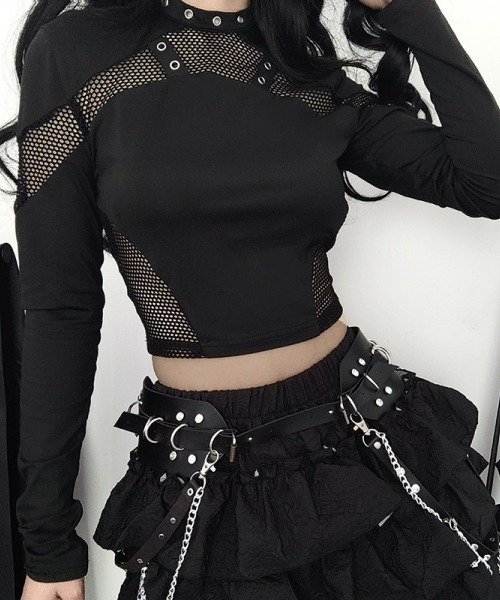 gossip!ロサンゼルス tシャツ 「Y2Kガーリー」シアー切り替え