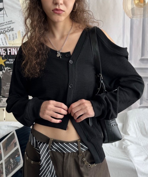 SHAGGIE(シャギー) カーディガン 「ViVi掲載」アシンメトリーリ SHAGGIE(シャギー) カーディガン 「ViVi掲載」アシンメトリーリ