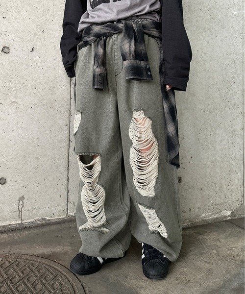「sedacle」 ダメージ加工デニムパンツ MEDIUM インディゴブルー メンズ