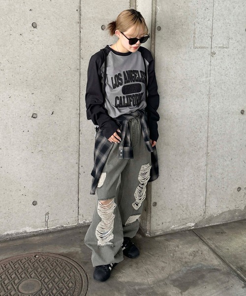 「sedacle」 ダメージ加工デニムパンツ MEDIUM インディゴブルー メンズ