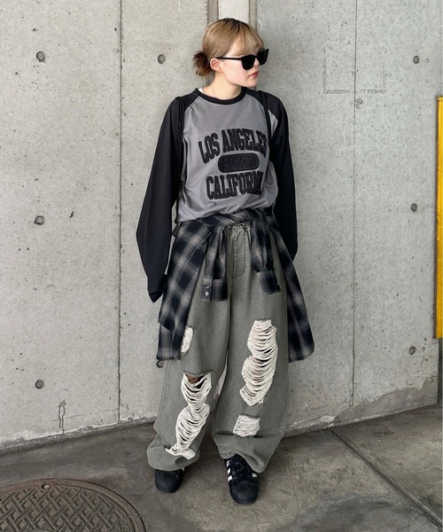 「sedacle」 ダメージ加工デニムパンツ MEDIUM インディゴブルー メンズ