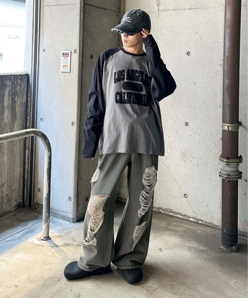 「sedacle」 ダメージ加工デニムパンツ MEDIUM インディゴブルー メンズ