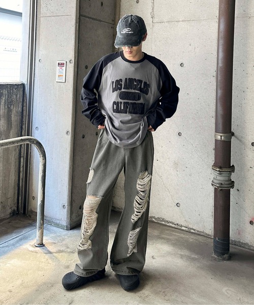 「sedacle」 ダメージ加工デニムパンツ MEDIUM インディゴブルー メンズ