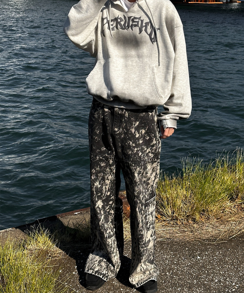 「Perushu」 ダメージ加工デニムパンツ LARGE ブルー メンズ