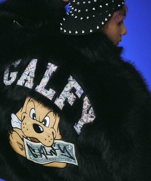 GALFY CRUTCH BRAND ファーブルゾン ブラック GALFY（ガルフィー） ブルゾン アウター A'GEM/9 × .kom お金大好き