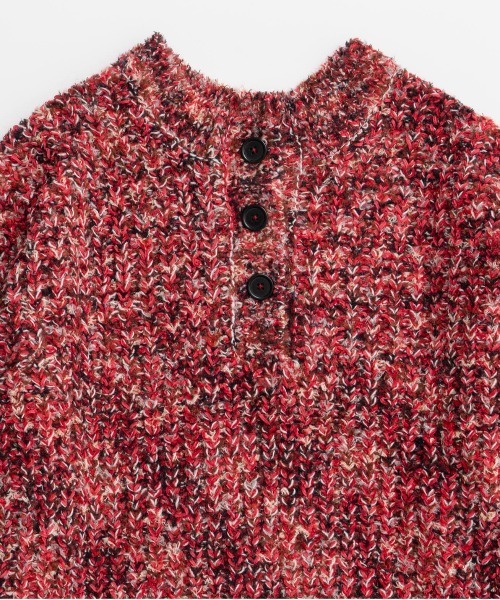 【美品】Maison Special 24AW ロゴジャガードニットカーデ 赤 美品】Maison Special 24AW ロゴジャガードニットカーデ 赤 美品