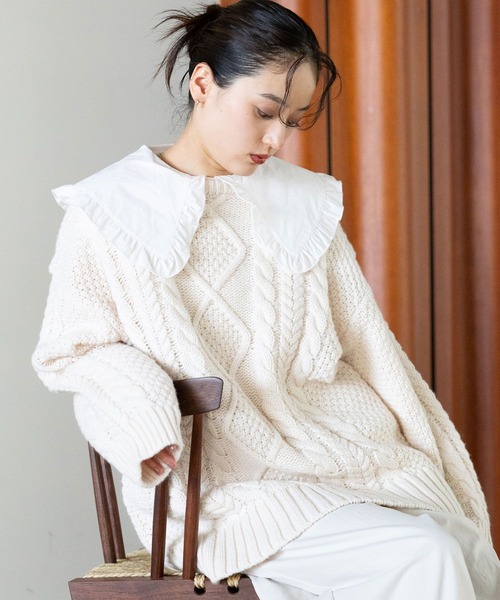 RAGEBLUE（レイジブルー） ニット セーター BIGケーブルニットプル