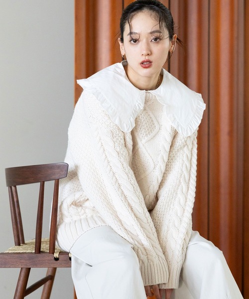 RAGEBLUE（レイジブルー） ニット セーター BIGケーブルニットプル