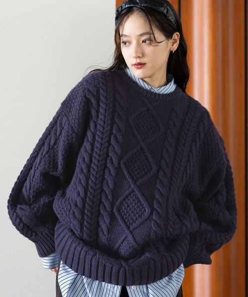 RAGEBLUE（レイジブルー） ニット セーター BIGケーブルニットプル