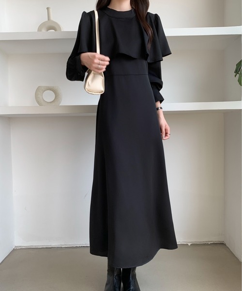 Maison Calme パーティードレス ワンピース ケープデザインバック