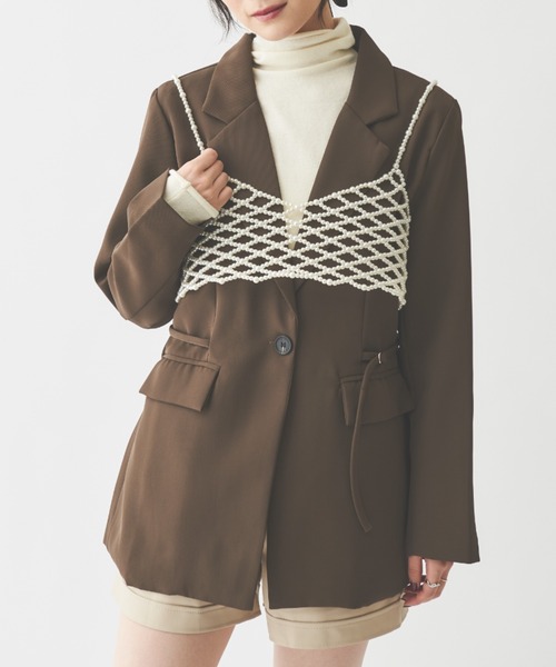 「paravion」 キャミソールブラウス FREE ホワイト レディース_画像8