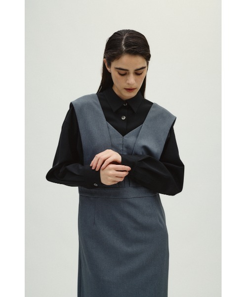 RIM.ARK ブラウス シャツ Synthetic leather tie SH シンセティック