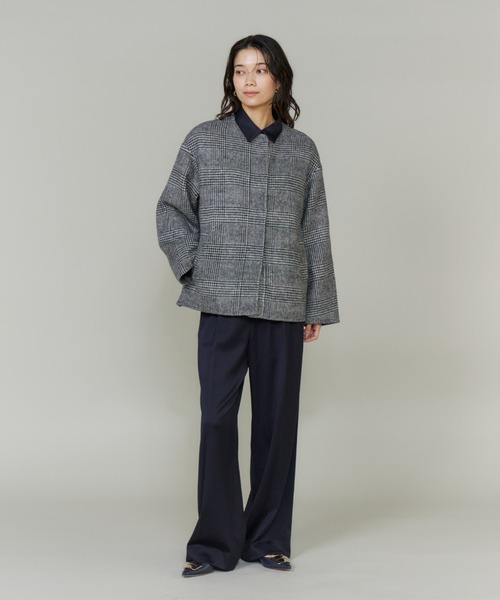 INED（イネド） ノーカラーコート コート ライトウエイト両面ビーバー