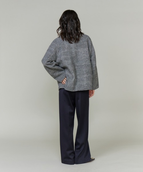 INED（イネド） ノーカラーコート コート ライトウエイト両面ビーバー