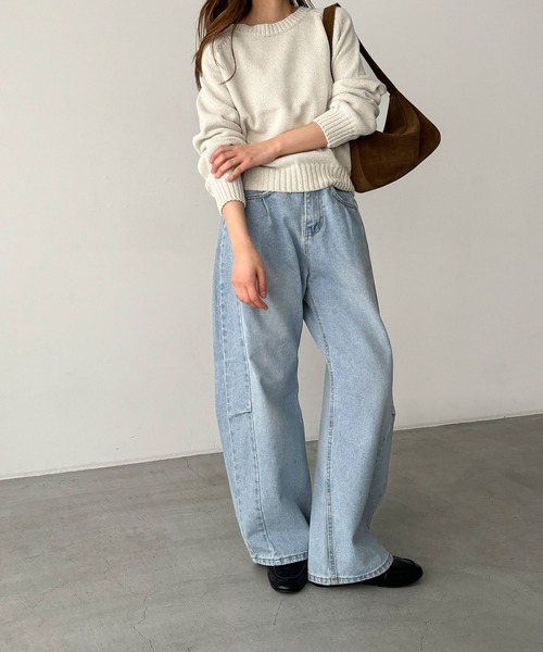 「CANAL JEAN」 「el mar」長袖ニット ONE SIZE ベージュ レディース_画像3