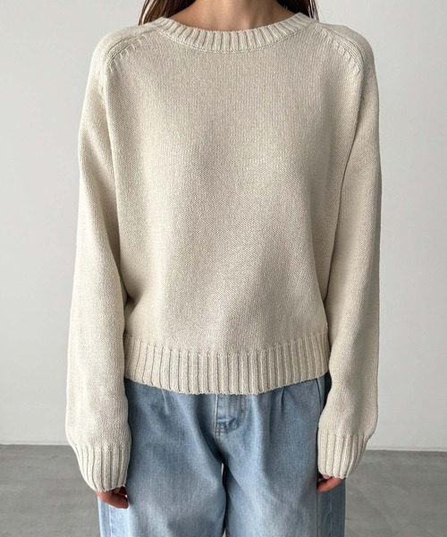 「CANAL JEAN」 「el mar」長袖ニット ONE SIZE ベージュ レディース_画像9