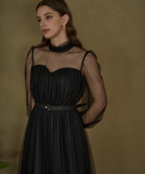 ERADIE エラディエ Flocked Tulle Lace Dress ERADIE（エラディエ） ワンピース Flocked Tulle Lace Dress ドット