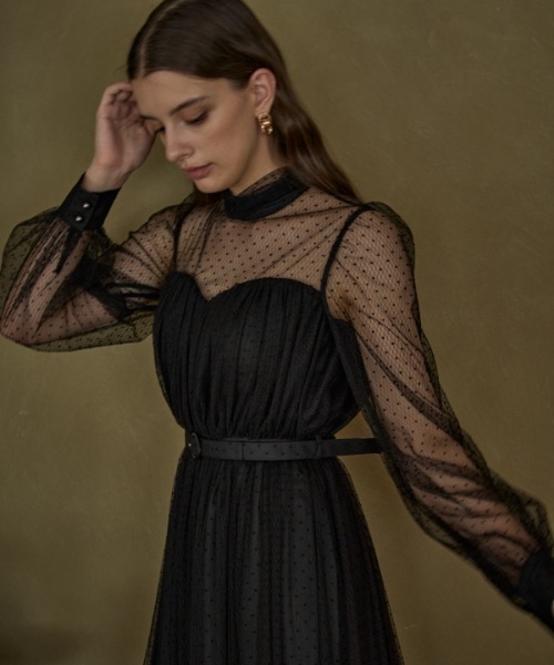 ERADIE エラディエ Flocked Tulle Lace Dress ERADIE（エラディエ） ワンピース Flocked Tulle Lace Dress ドット