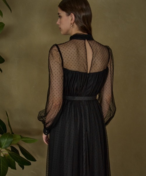 ERADIE エラディエ Flocked Tulle Lace Dress ERADIE（エラディエ） ワンピース Flocked Tulle Lace Dress ドット