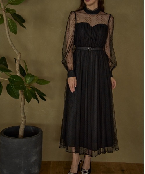 ERADIE（エラディエ） ワンピース Flocked Tulle Lace Dress ドット