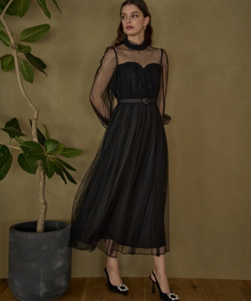 ERADIE（エラディエ） ワンピース Flocked Tulle Lace Dress ドット