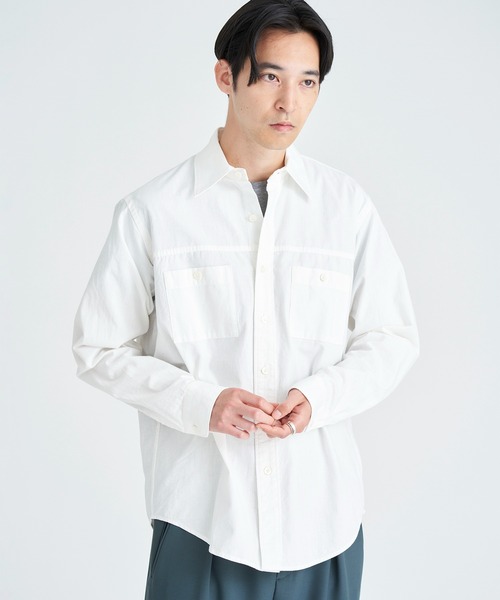 ESTNATION（エストネーション） 長袖シャツ LARGE ホワイト メンズ