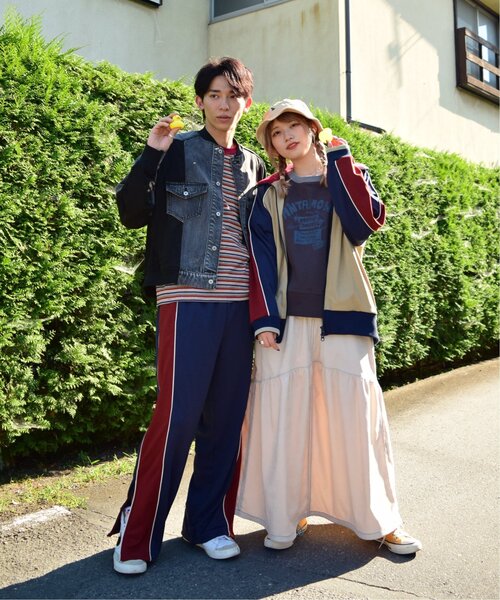 「DOUBLE NAME」 ジャージブルゾン FREE ネイビー レディース_画像7