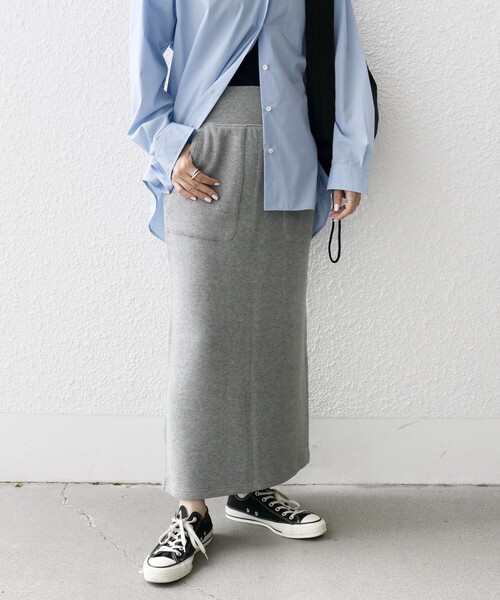 SHIPS any 「SHIPS any」 ロングスカート ONE SIZE ブラック