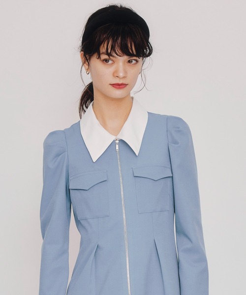 REDYAZEL（レディアゼル） ワンピース フロントZIPバイカラーロング