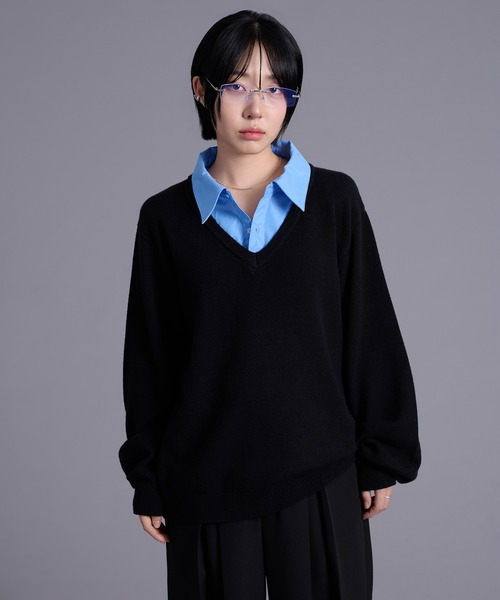 Ellno Loset（エルノロゼット） セーター ニット シャツレイヤードフウ
