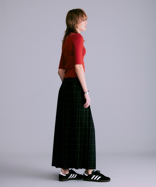 「NOISE MAKER」 プリーツスカート 38 ネイビー レディース_画像2