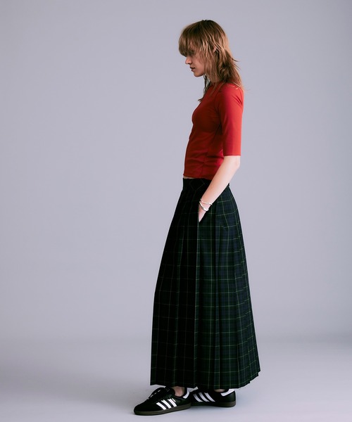 「NOISE MAKER」 プリーツスカート 38 ネイビー レディース_画像4