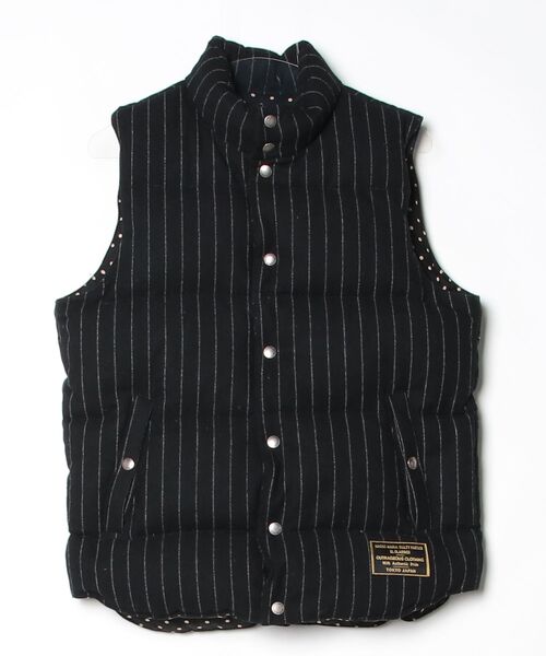 WACKO MARIA（ワコマリア） ストライプ柄ダウンベスト - ブラック