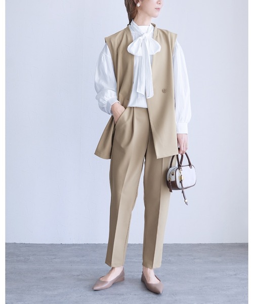 reca（レカ） セットアップ ノーカラーベスト×テーパードパンツ2点