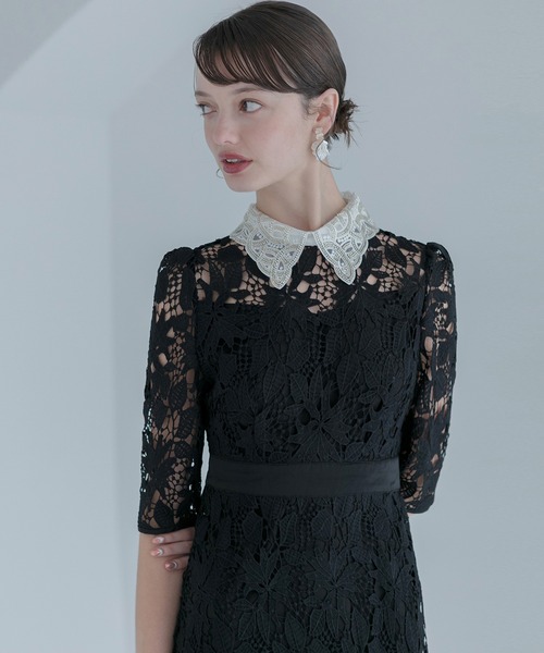 Leja（レジャ） 7分袖ワンピース MEDIUM ブラック レディース