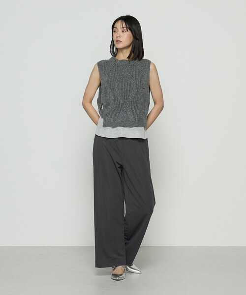 「Gabardine K.T」 ニットベスト 9号 グレー レディース_画像4