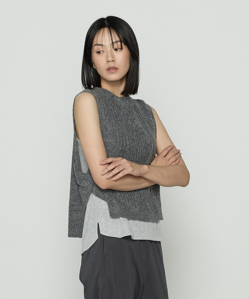 「Gabardine K.T」 ニットベスト 9号 グレー レディース_画像5