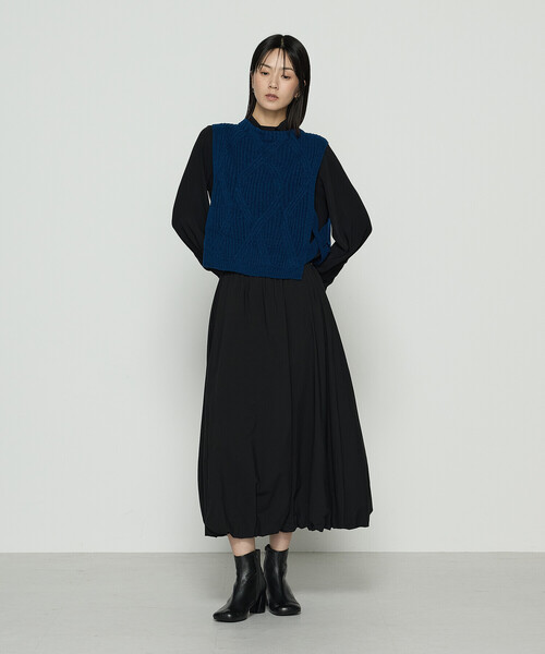 「Gabardine K.T」 ニットベスト 9号 グレー レディース_画像9