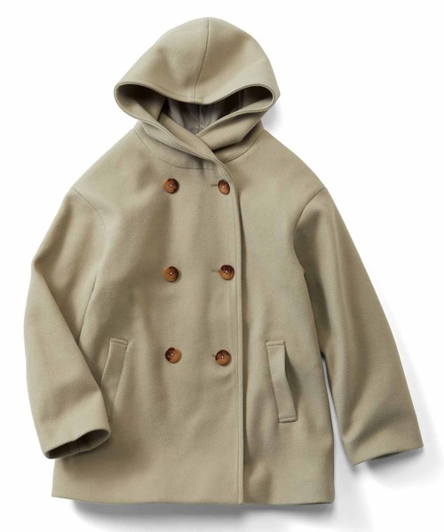 「IEDIT」 ピーコート MEDIUM ブルー レディース_画像3